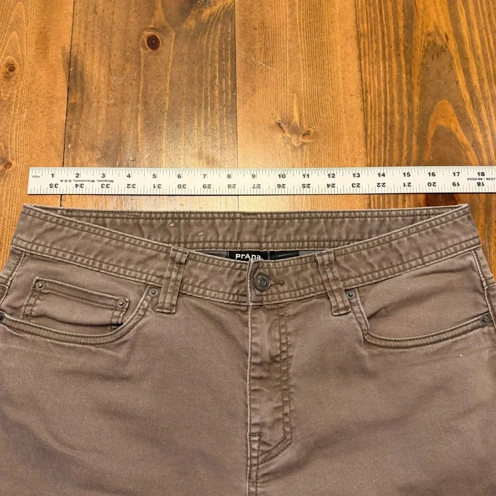 Prana Slim Fit Bridger Jeans Men 34x32 Brown Denim Straight Stretch Casual